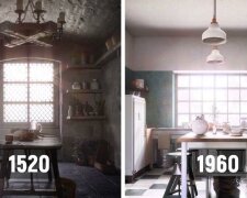 Od kotle k minimalismu: designéři ukázali, jak se interiér kuchyně měnil v průběhu pěti set let