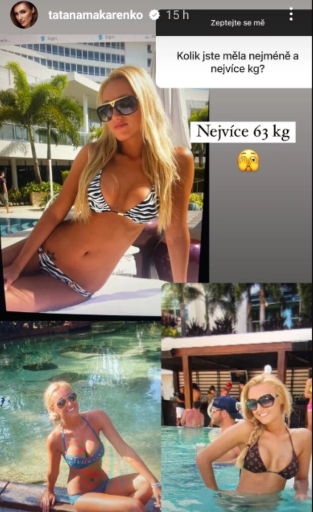 Taťána Makarenko. Foto: snímek obrazovky Instagram