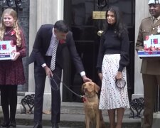 Rishi Sunak dostal psa, Foto: snímek obrazovky YouTube