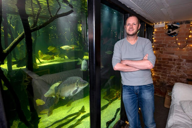 "Zajímám se o ryby od 5 let": Muž se vzdal televize a proměnil svůj sklep v obrovské akvárium