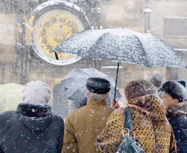 Sněžení. Foto: snímek obrazovky extra.cz