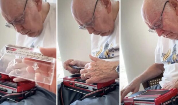 85letý muž našel audiokazetu. Foto: snímek obrazovky YouTube