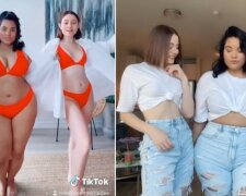 Dvě přítelkyně ukázaly, jak stejné oblečení bude vypadat na dívkách s různými postavami