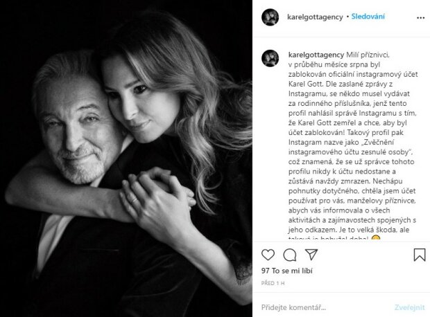 Fotografie: instagram.com/officialkarelgott