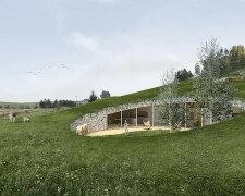 Architekt navrhl "dům v kopci", který by měl být umístěn v krakovských údolích Polska: většina doma je skryta pod zemí a kolem je příroda