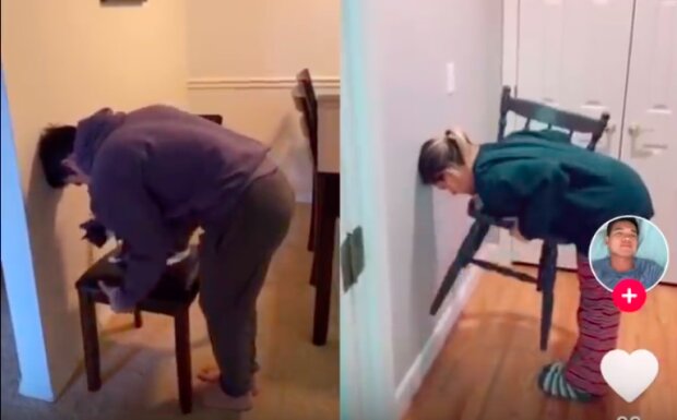 Chair Challenge pohltil internet. Uživatelé sociální sítě se snaží zvednout židli s hlavou přitištěnou ke zdi
