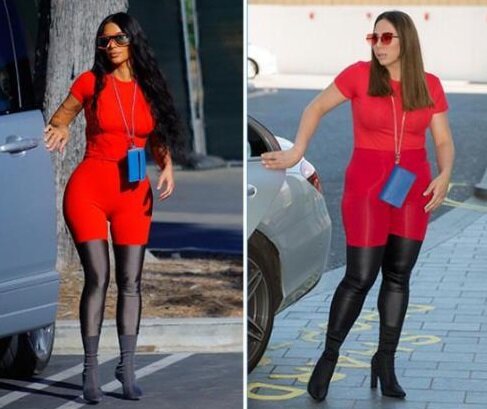 Žena si oblékla oblečení Kim Kardashianové a ukázala, jak nepraktické je v reálném životě