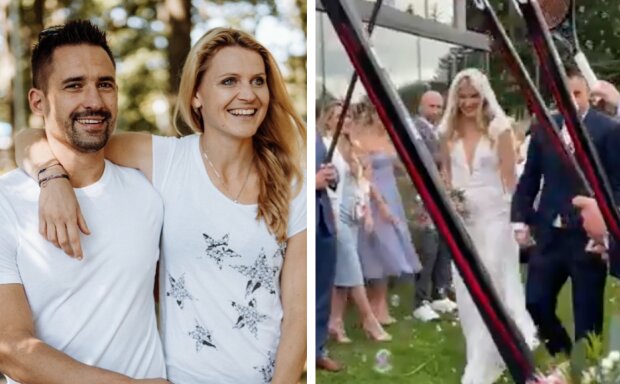 První záběry ze svatby Tomáše Plekance a Lucie Šafářové: Novomanželům to moc slušelo. Kdo dorazil na svatbu
