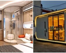 Malý domek pro čtyři osoby vypadá jako vesmírná loď: jak to vypadá uvnitř