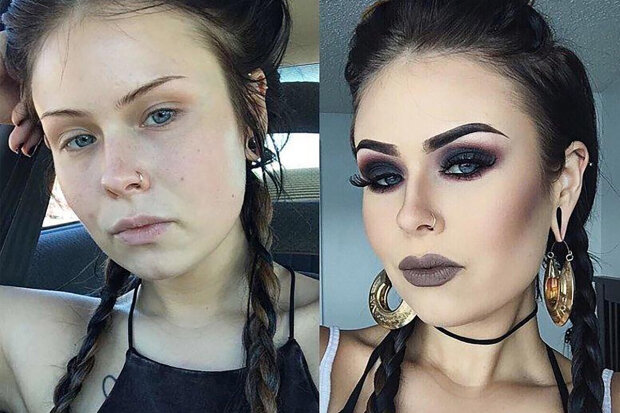 Obrázky dívek bez make-upu a s ním: jak make-up umělci mohou zcela změnit vzhled