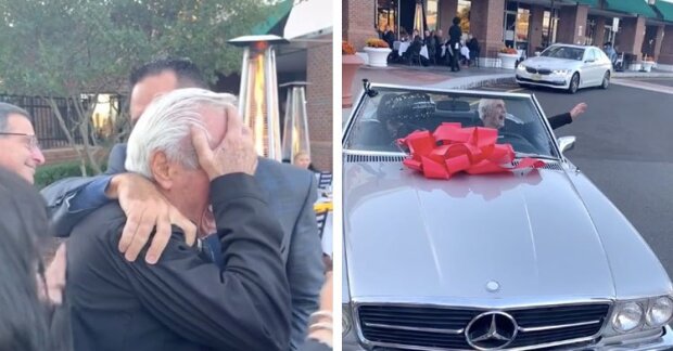 Rodina dala svému dědečkovi k narozeninám auto, o kterém v mládí snil