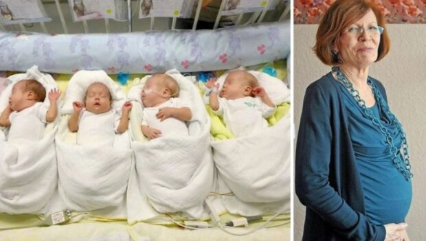 Annegret Raunigková porodila čtyřčata ve věku pětašedesáti let. Jak žije rodina