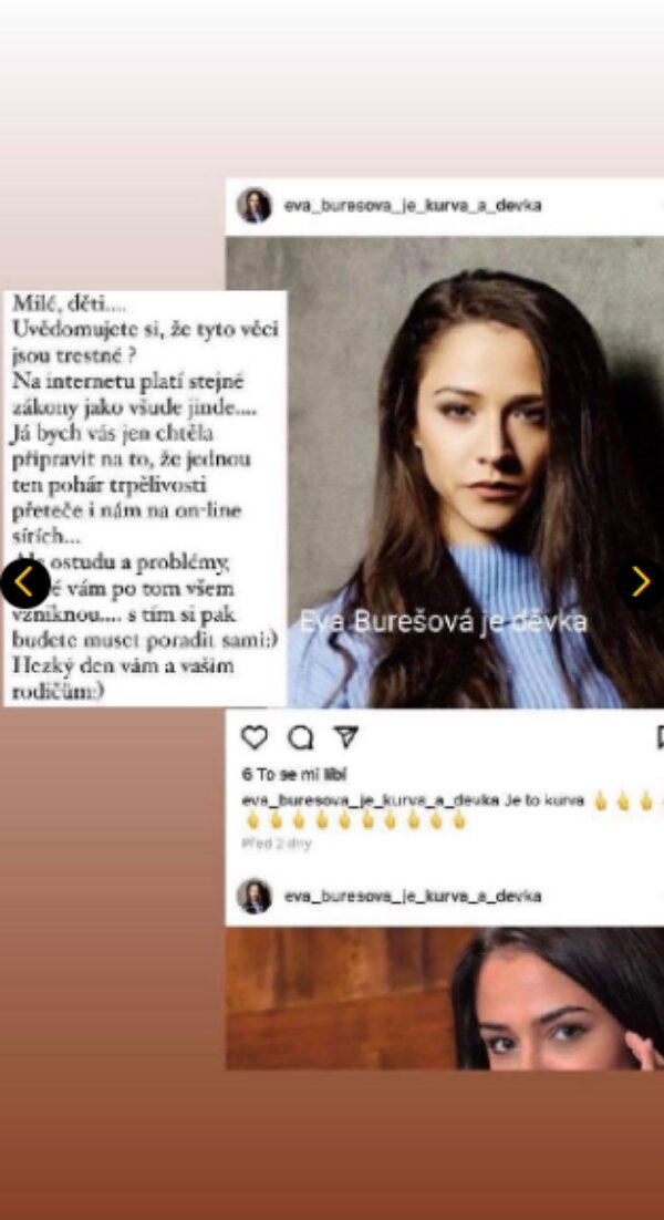 Eva Burešová. Foto: snímek obrazovky Instagram