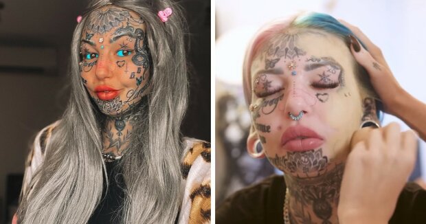 Dívka, která má 600 tetování se rozhodla je zamalovat tónovými prostředky a ukázat, jak by vypadala bez nich