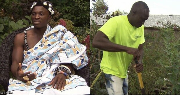 Král afrického kmene pracuje jako zahradník v Kanadě, aby uživil své lidi